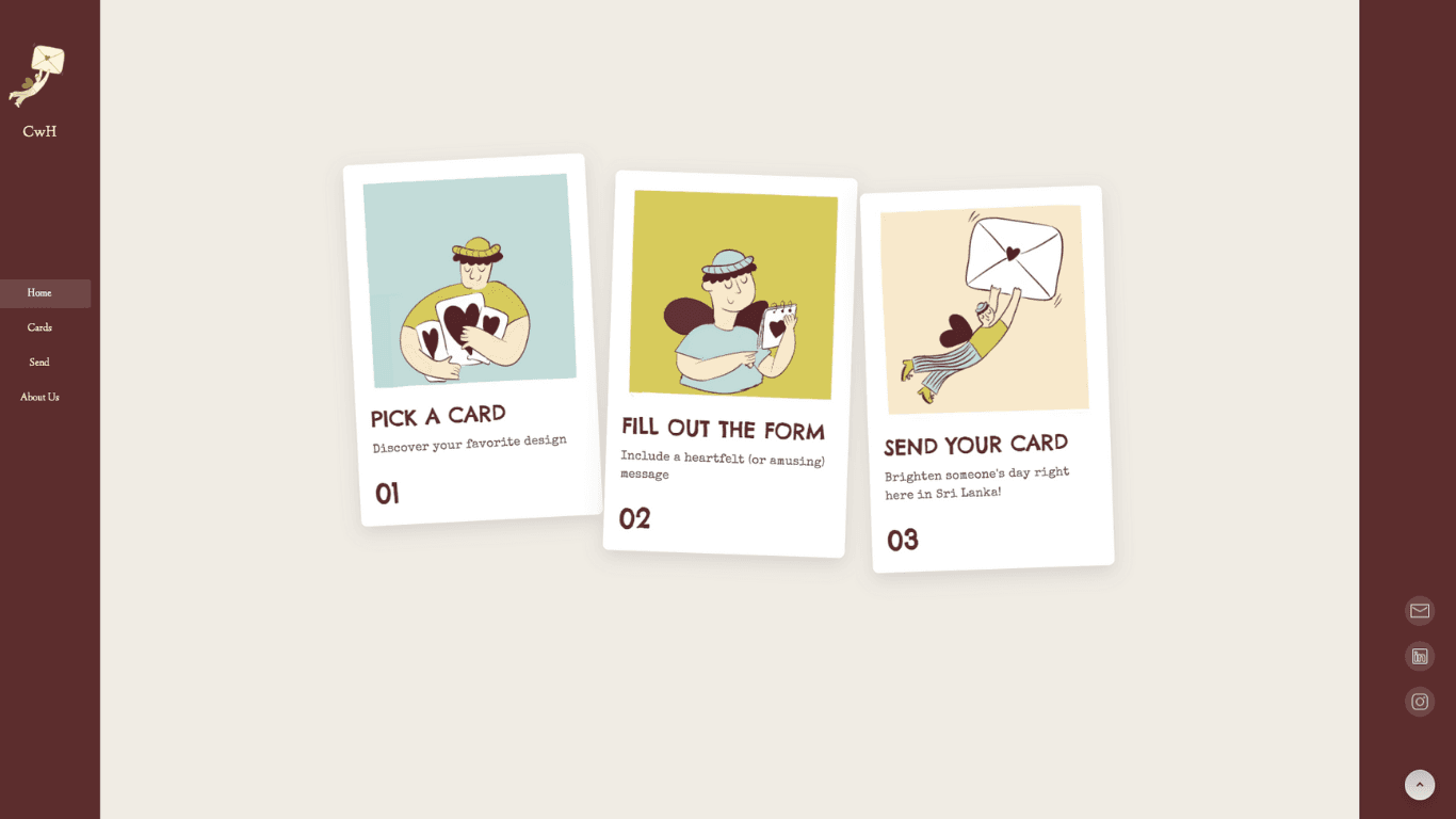 Cards with Hearts delivery flow