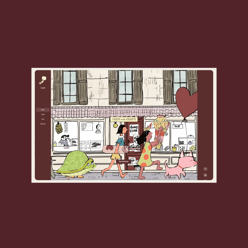 Cards with Hearts animation